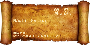 Mádli Dorina névjegykártya